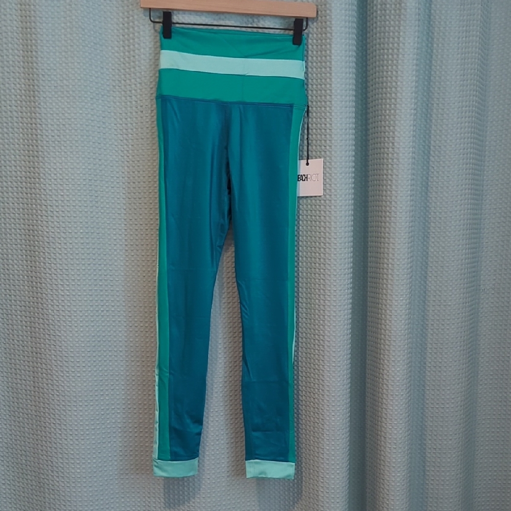 NWT Sz M Beach Riot Teal and Aqua Leggings